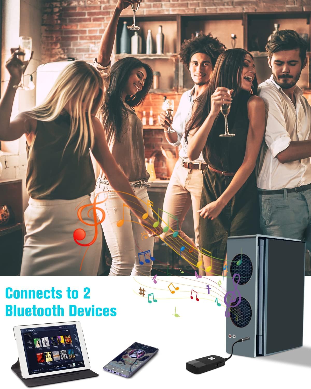 Golvery 5.4 3.5mm 20 2 Upgraded Bluetooth Receiver for Speaker, Wireless Audio Adapter for Home Audio Car Stereo