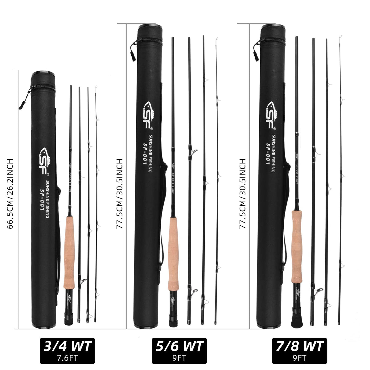 SF Fly Fishing Medium-Fast Action Rod Combo Kit 4 Piece 5 or 6 Weight 9FT, Aluminum Pre-Spooled Reel, Fly Rod Tube/Travel case, Fly Box with Flies Starter Outfit for New and Younger Anglers