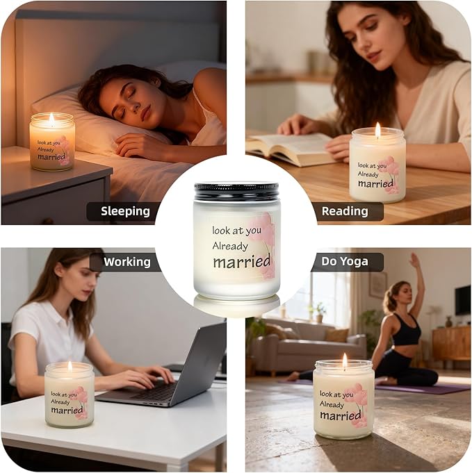 Lavender & Eucalyptus Scented Aromatherapy Candle - Natural Soy Wax, Long-Lasting, Ideal Newlywed Gift for Friend on Wedding/First Anniversary/Christmas