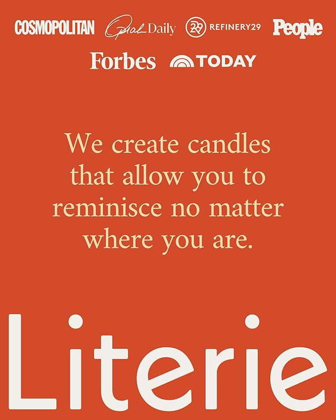 Literie NYC Inspired Scented Candle: Brunch in The West Village - Citrus & Champagne, 9oz, 50 Hour Burn, Vegan Soy & Coconut Blend Candle for Home Decor, Gift for Women & Men
