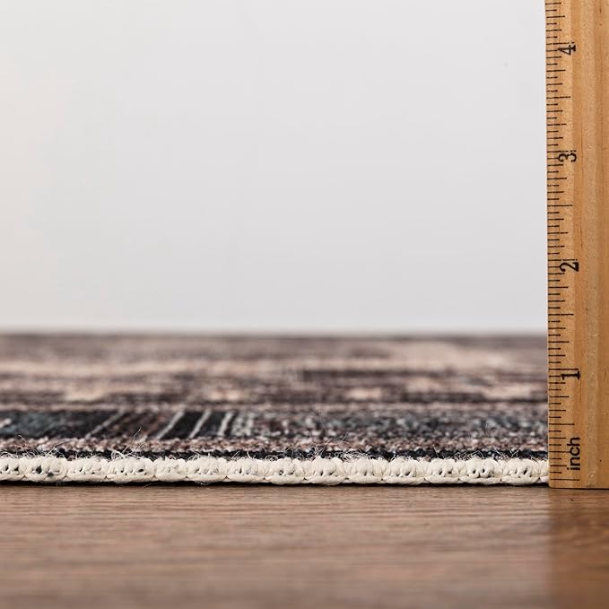Keen Home Design 2x10 Rug - Machine Washable Runner Rug with Non-Slip Backing, Ideal for Hallway, Entryway, Kitchen, Laundry Room - Vintage, Easy Clean, Durable, Low Pile - (2'6" x 10')