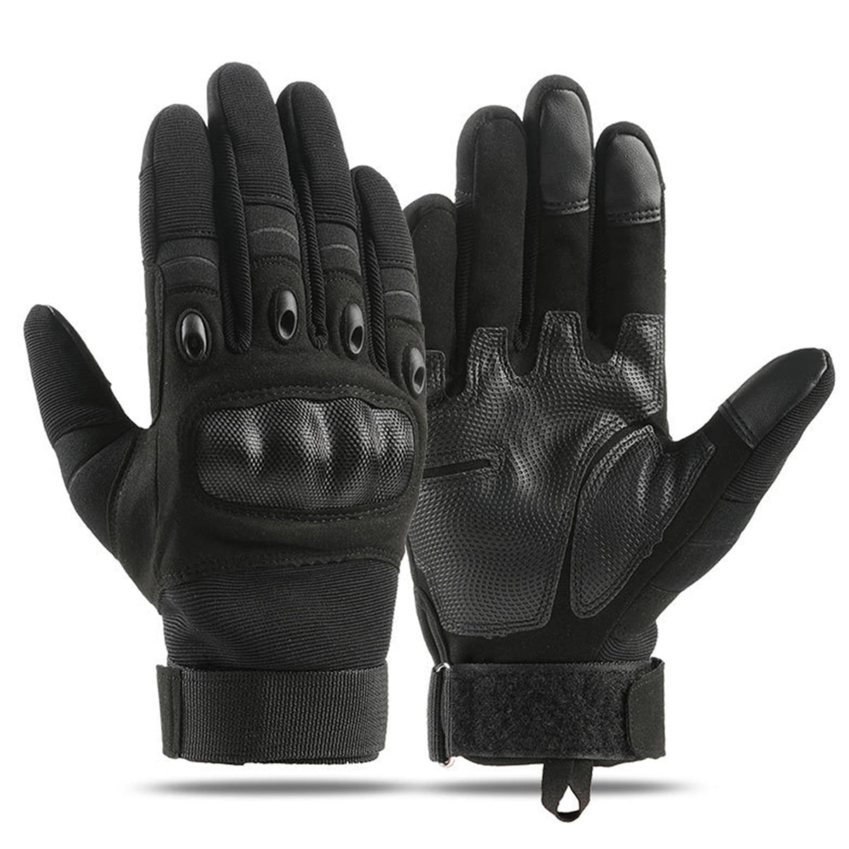 HYCOPROT Men’s Utility Gloves, Motorcycle Glove with Touchscreen Full Finger Palm Pad Protection Gears Durable Work Outdoor Lightweight Breathable for Sport Hiking Motorbike Cycling Paintball Boxing