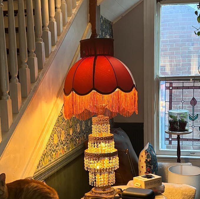 Velvet Shade with Tassel, Caramel, Handmade Dome Design for Floor Lamp and Table Lamp (2, Caramel, Large)