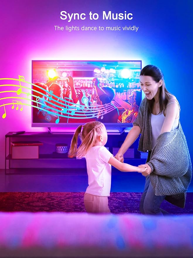 TV Backlights, 13.1FT LED Lights for 32-65 Inch TV, RGB TV LED Lights Behind, Music Sync Bluetooth APP and Remote Control TV LED Strip Lights USB Powered for Gaming/Bedroom
