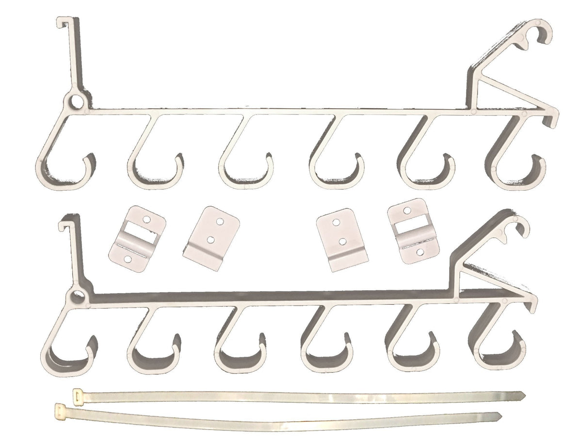 Fourth Wall Solutions Storage Rack for Garage Doors with Hooks for Fishing Rods, Kayak Paddles and More