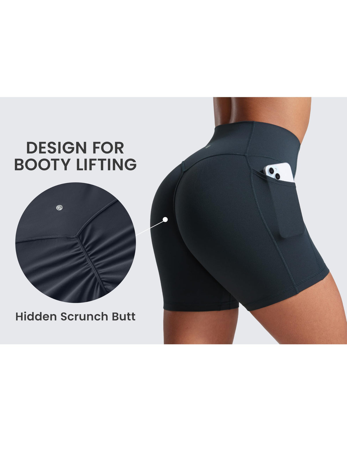 CRZ YOGA Secretsculpt Biker Shorts Pockets 5'' True Navy Medium