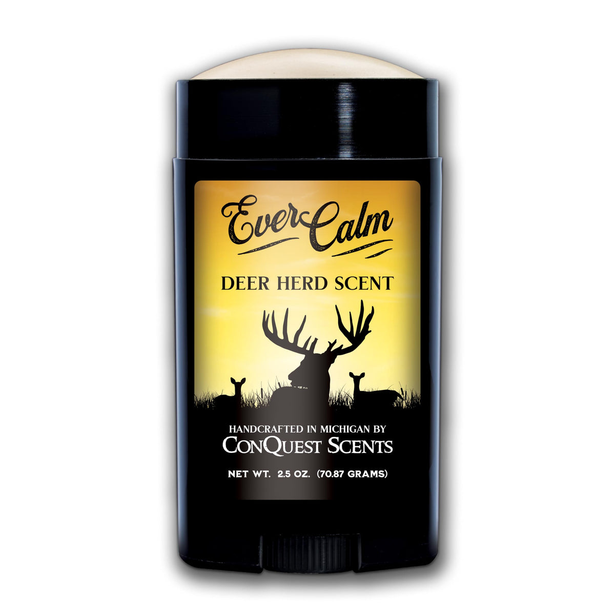Conquest Scents EverCalm Deer Herd Scent Stick – Deer Attractant & Calming Scent, All-Season Effectiveness, Versatile Hunting Wax Stick, 2.5 oz