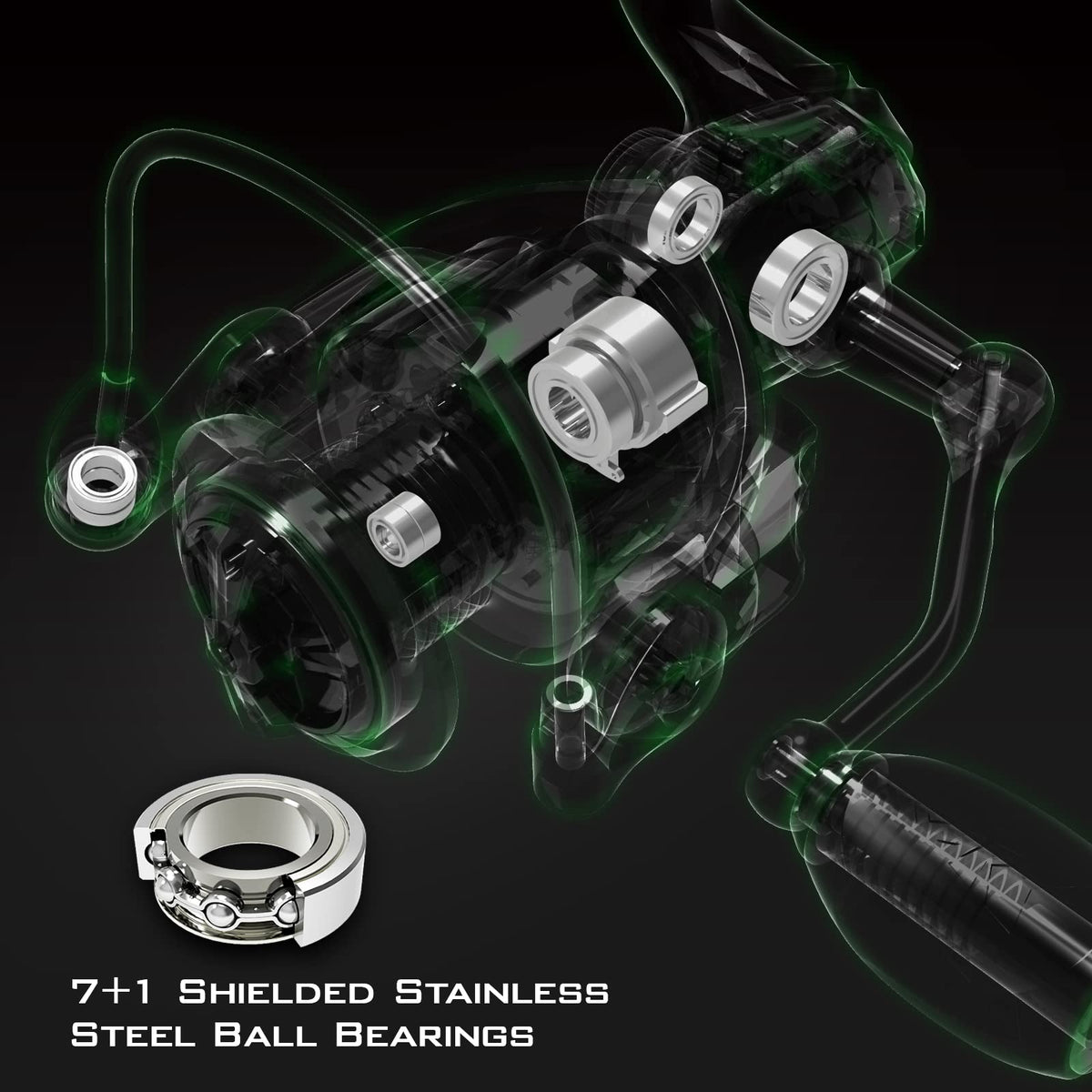 KastKing Spartacus II Spinning Reel – Sealed Carbon Fiber 22LBs Max Drag – 7+1 Stainless BB for Saltwater&Freshwater – 5.2:1 Gear Ratio – Size 500&1000 Perfect for Ice Fishing
