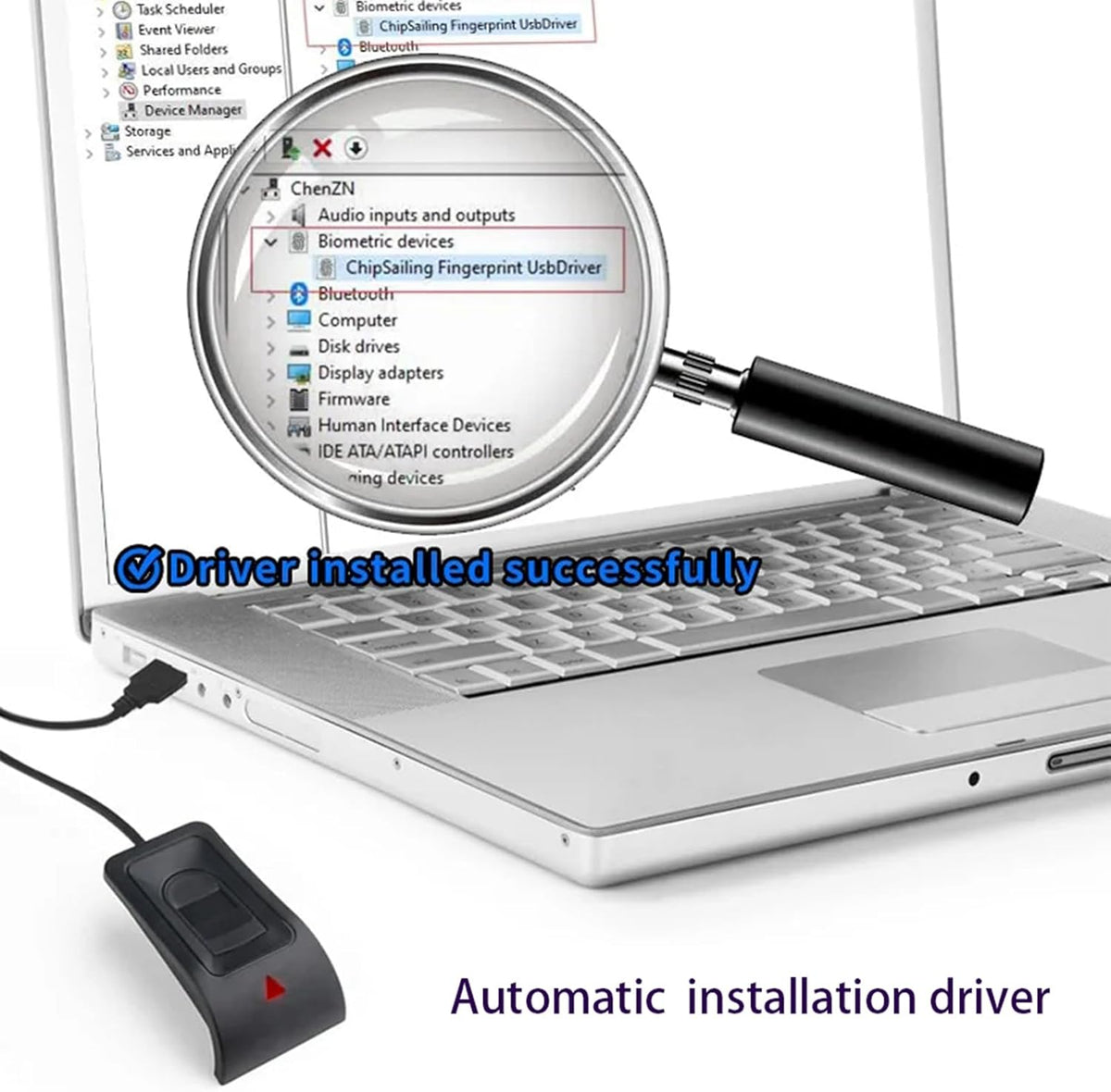 Treamvp 10 508DPI USB Fingerprint Reader for Windows Hello, Biometric Fingerprint Scanner, High Security Password Free