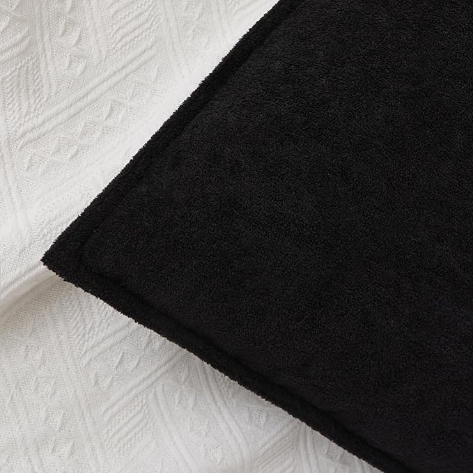 Kevin Textile Waterproof Decorative Pillow Covers Black 18x18 Inch Pack of 2 Soft Boucle Textured Throw Pillowcases Elegant Accent Pillows for Couch Sofa Chair Bed Home Decor Indoor Outdoor
