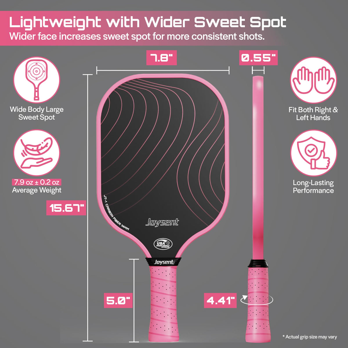 Joysent Pickleball Paddles Set, USAPA Approved Carbon Fiber Pickleball Set of 2 with Beginner Pickleball Rackets, Indoor Outdoor Pickle Balls for Adults Men Women, JT-1