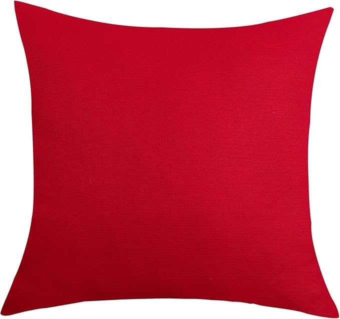 TangDepot Handmade Decorative Solid 100% Cotton Canvas Throw Pillow Covers/Cushion Covers, 45 Colors Available - (18" x18" , Christmas Red, 2 Count (Pack of 1))