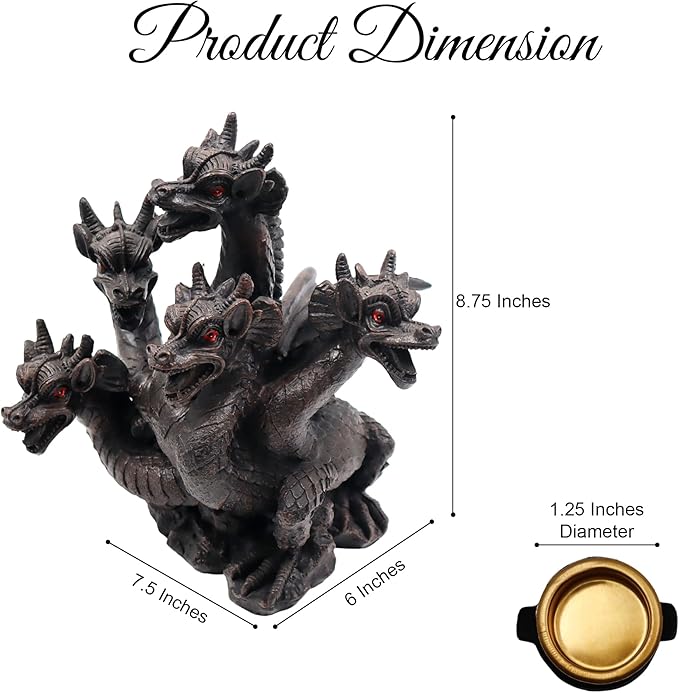 Hosley 120pk Bulk Buy 8.5 Inch High Resin Dragon Decor Statue/Incense Cone Burner Smoking Dragon Holder. Ideal for Spa and Aromatherapy Suggested for use with Hosley Brand Incense Cones