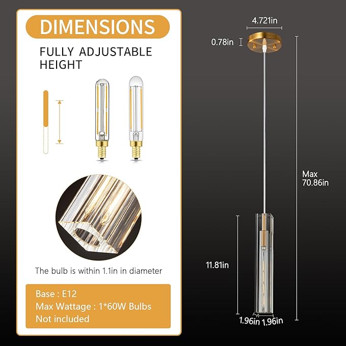 Modern Crystal Ceiling Kitchen Light Fixtures Pendant Lights Mini Pendant Light Pendant Lighting for Kitchen Island Bedroom Living Room Hallway Dining Room (3 Pack)