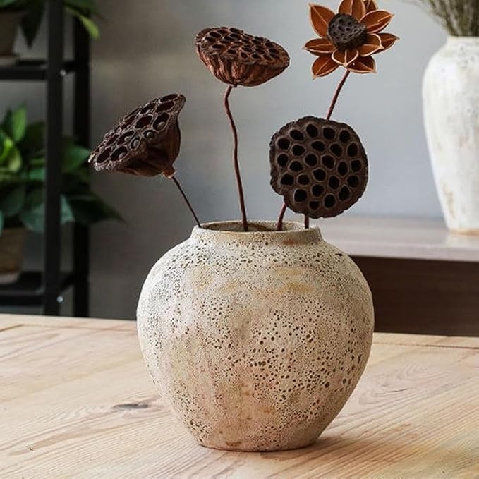 Rustic Ceramic Flower Large Vase, Vintage Floor Tall Vase Farmhouse Decor for Living Room Entryway Table Centerpieces, Kitchen, Wedding, Gifts