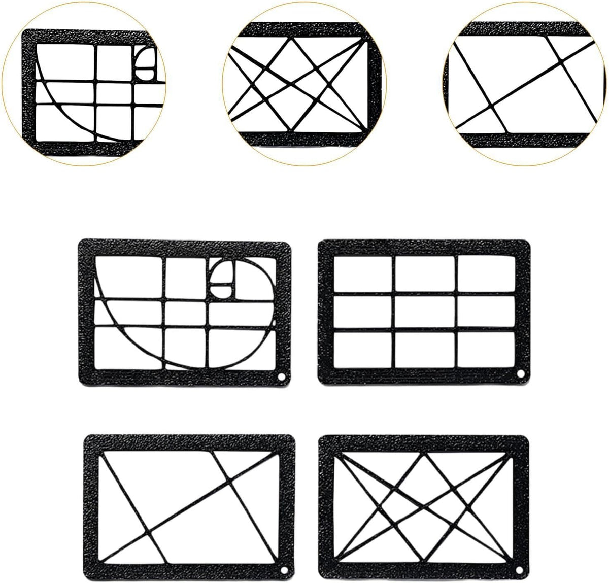 BWOFJGWH 4Pcs with Chain Sturdy Proportion Ruler Compact Composition Viewfinder for Sketching Viewer Painting, pp