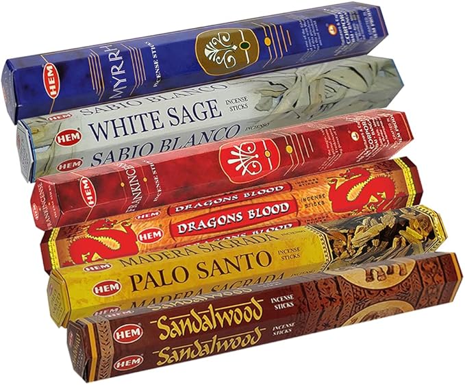 Hem Incense Sticks Variety Pack #31 and Incense Stick Holder Bundle with 6 Classic Fragrances