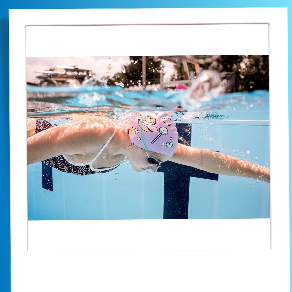Sporti x Alex & Gretchen Walsh XOXO Silicone Swim Cap - Aqua - Adult