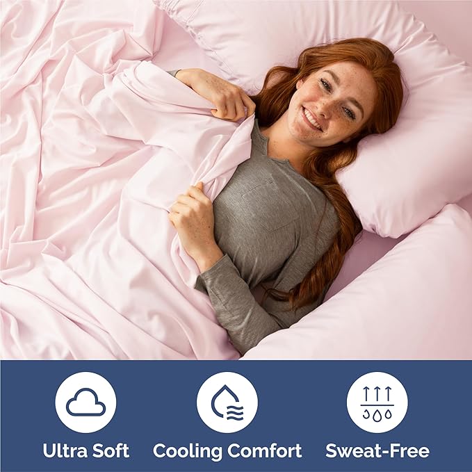 Split King Size 5 Piece Sheet Set - Comfy Breathable & Cooling Bed Sheets Set - Hotel Luxury Bedding for Women, Men, Kids, Teens, Boys & Girls - Deep Pockets, Soft, Wrinkle Free - Oeko-Tex - Lav Pink