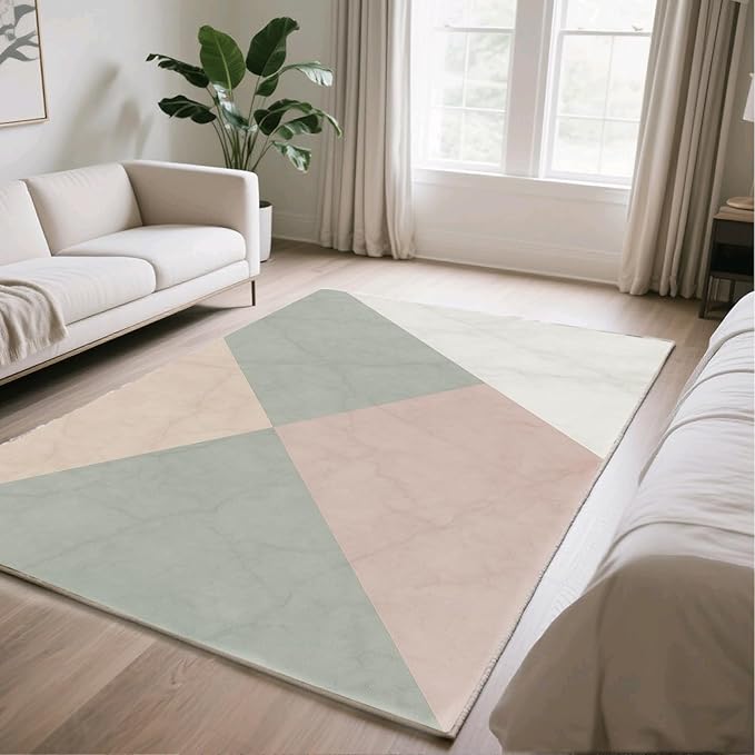 Modern Marble Rug - 2x4 Rug, Minimalist Marble Hallway Rugs, Abstract Luxury Runner Rugs, Washable & Non Slip Small Carpet Home Decor