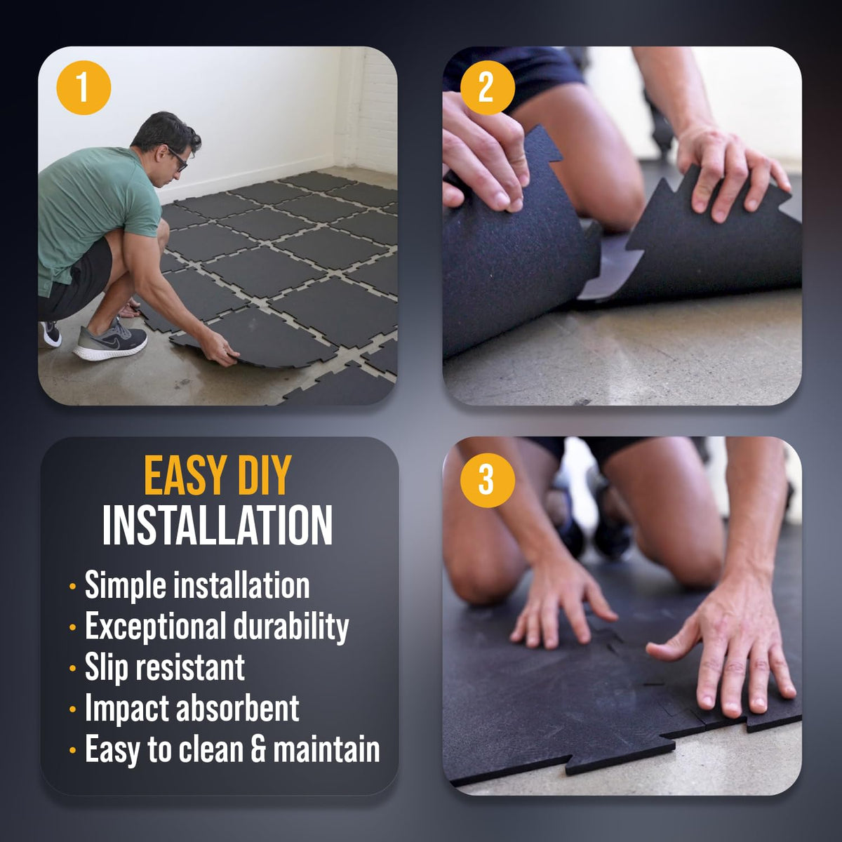 Rubber King 10 Piece Interlocking Tiles 19" x 19" x 6mm - 100% Recycled Rubber Gym Floor Tiles, Exercise Mat for Home Gym, Anti-Slip Low-Odor Interlocking Puzzle Floor Tiles - 23.5sq ft - Blue/Grey