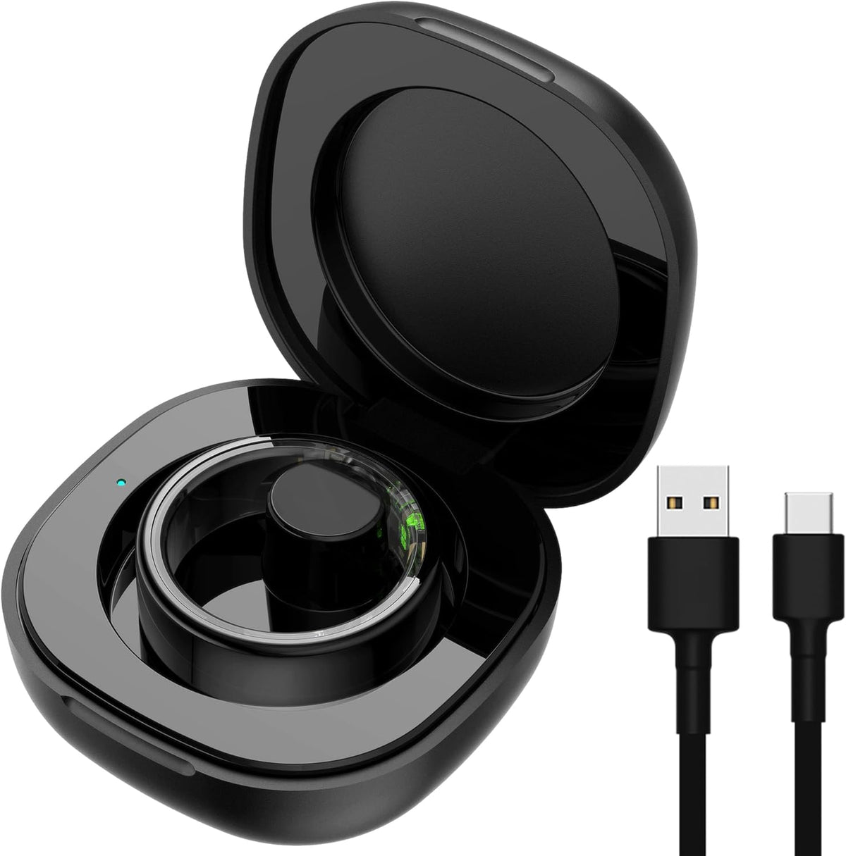 CNBRO Smart Ring Charging Case Magnetic Charger Portable Charging Box Small Compartment for Fitness Rings (Not Wireless