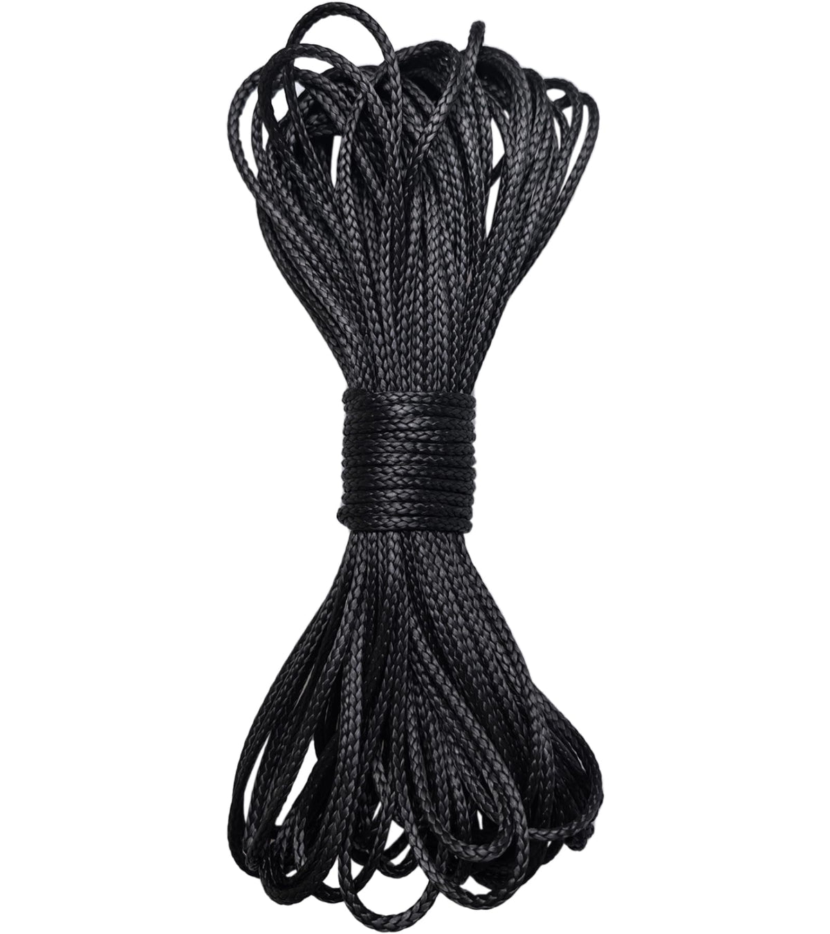 12 Strand Braided Dyneema Rope -3mm 700kg Fracture Strain - Suitable for Tents, Kiteboarding, and Other 65 feet (Black)