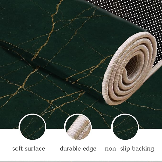 Luxury Marble Rug - 3x4 Rug, Abstract Marble Outdoor Rugs, Modern Art Entryway Rugs, Washable & Non Slip Carpet Home Decor