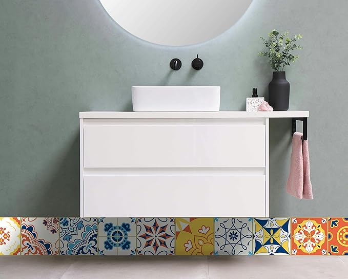 FLFK Wallpaper Border Tile Stickers Peel and Stick Wall Border for Kitchen Backsplash Bathroom Shower Room,8"x240"