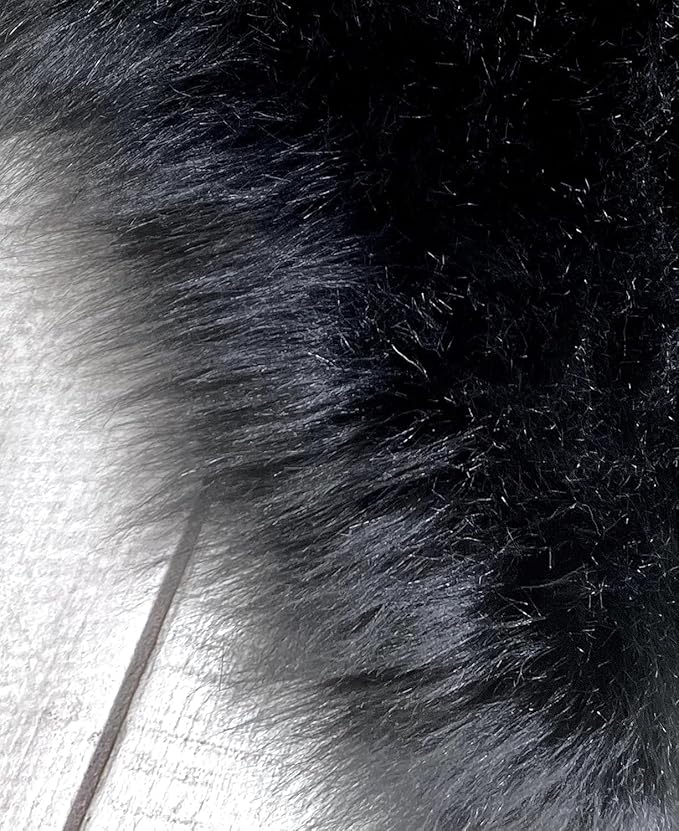Free Shape Luxury Soft Fluffy Shag Area Rug Single Quarto 4 Pelts 4'x6',120x180 cm - Vegan Fur Ultra Soft Indoor Carpet Nursery Rugs for Bedroom Home Decor, Black