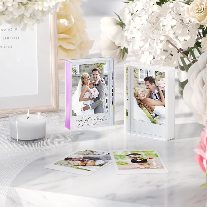 WINKINE Polaroid Frame, Instax Mini Film Frames for Photos, Small Picture Frames 2x3 for Fujifilm Instax Mini Films, Freestanding Sliding Acrylic Polaroid Picture Frame