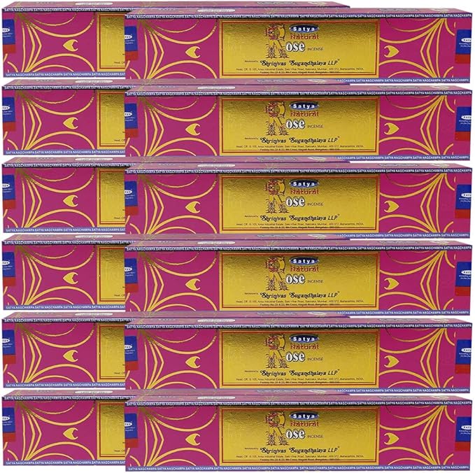 Natural Rose Incense Sticks and Incense Stick Holder Bundle Insence Satya