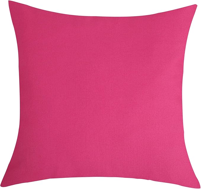 TangDepot Handmade Decorative Solid 100% Cotton Canvas Throw Pillow Cover/Pillow Sham, (12 INCH x12 INCH, Hot Pink, 1 Count (Pack of 1))