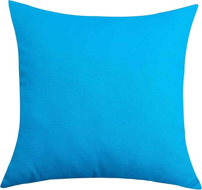 TangDepot Handmade Decorative Solid 100% Cotton Canvas Throw Pillow Covers /Pillow Shams, (16" x16" , Pacific Blue, 1 Count (Pack of 1))