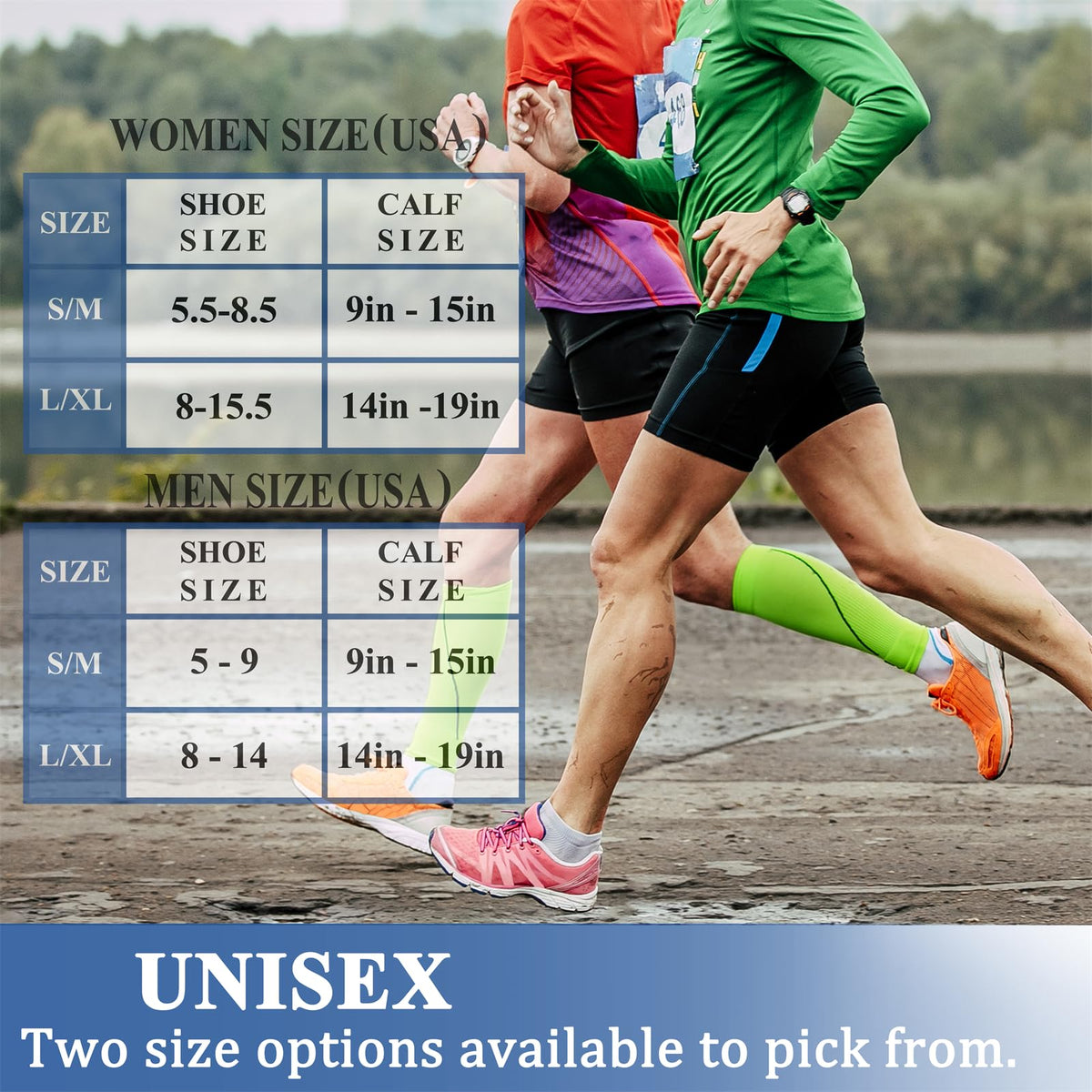 CHARMKING Compression Socks for Women & Men (8 Pairs) 15-20 mmHg Graduated Copper Support Calf Socks are Best for Pregnant, Nurses - Boost Performance, Circulation, Knee High Wide Calf(L/XL, Multi 01)