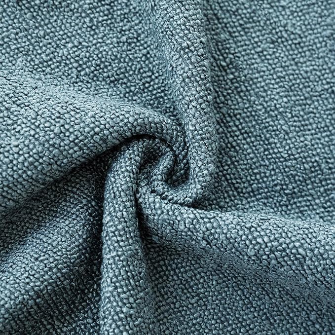 Foindtower Decorative Textured Boucle Throw Pillow Covers Accent Solid Pillow Cases Neutral Soft Cozy Couch Cushion Case for Chair Sofa Bedroom Living Room Home Decor 22x22 Inch,1PC,Misty Blue