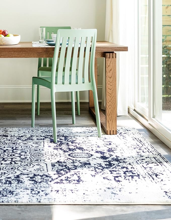 Rugs.com Arlington Collection Rug – 3' x 5' Blue Medium-Pile Rug Perfect for Living Rooms, Large Dining Rooms, Open Floorplans