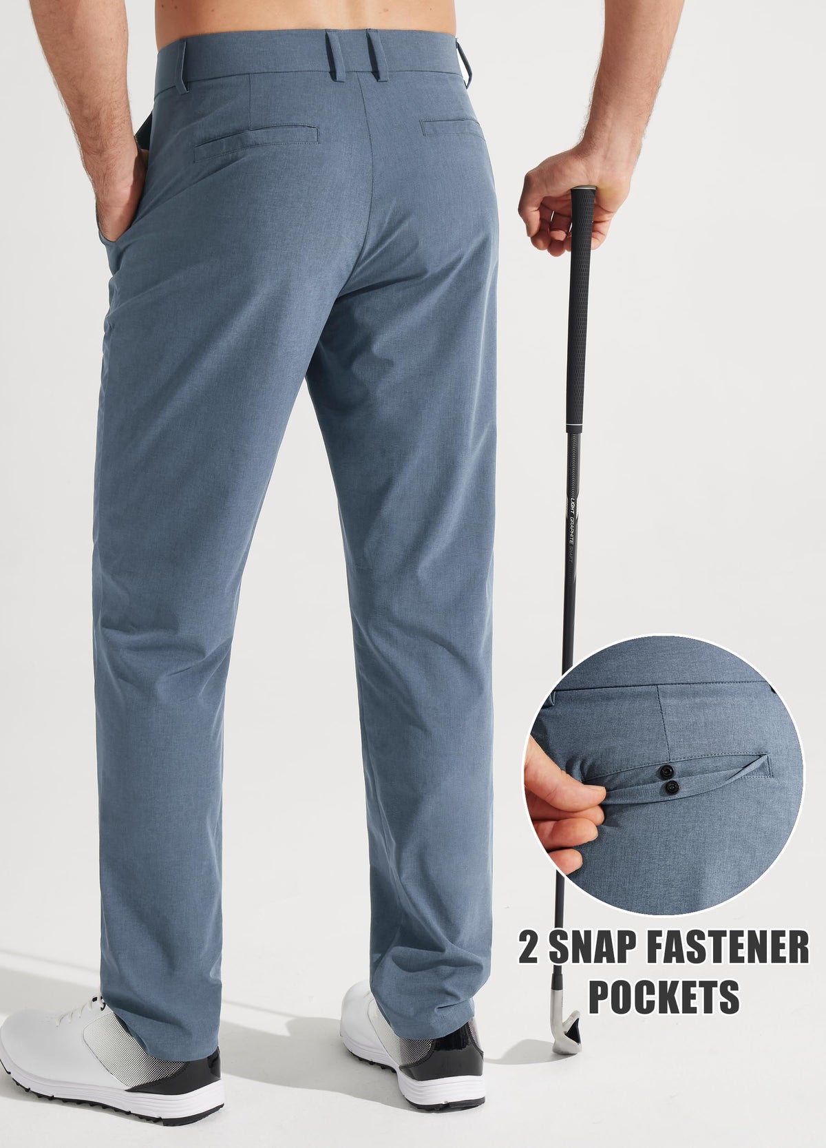 Libin Men's Pants 30" Comfy Business Casual Golf Pants Quick Dry Lightweight Fashion Outfits for Men Travel Vocation Dress Work Water Resistant, Ice Blue, 30W x 30L