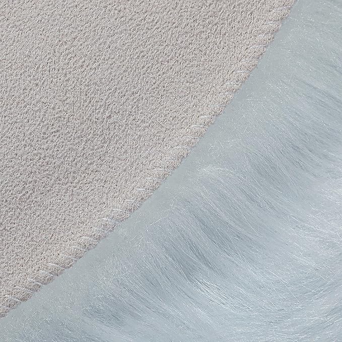 Faux Fur Rug Sheepskin Shag Fluffy Fuzzy White 4x6 ft Rugs for Bedroom Bedside Bed Floor Living Room Plush High-Density Cushion Carpet Super Sofa Cover