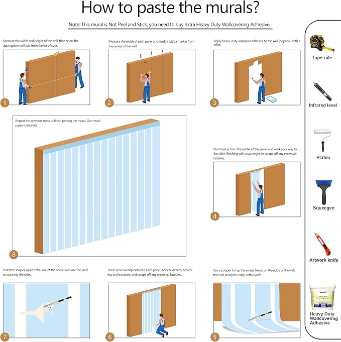 Bookshelf Wallpaper Mural Suitable for Living Room Office（Not Peel and Stick）