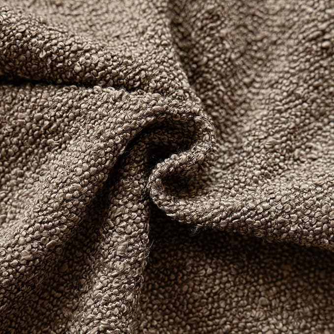 Foindtower Decorative Textured Boucle Throw Pillow Covers Accent Solid Lumbar Pillow Cases Neutral Soft Cozy Couch Cushion Case for Chair Sofa Bedroom Living Room Home Decor 12x20 Inch,1PC,Light Brown