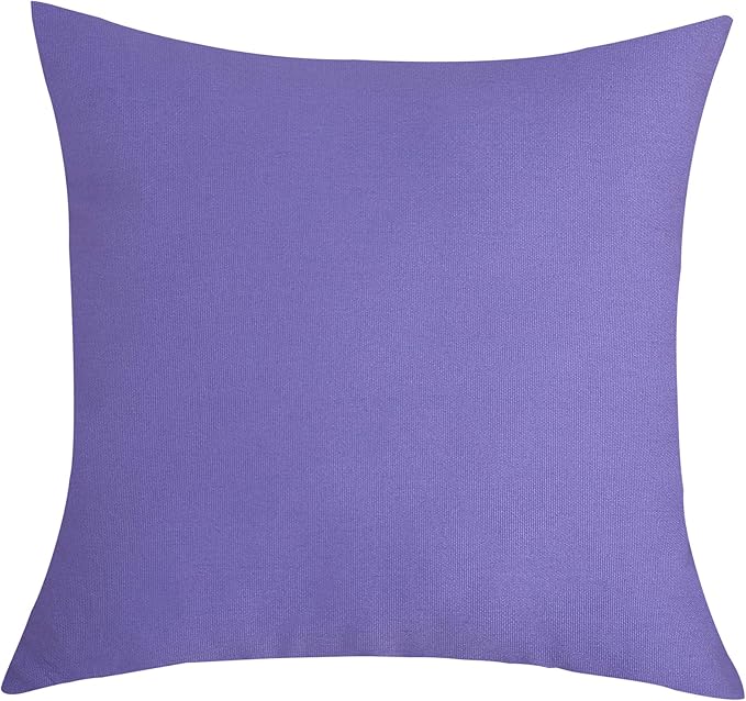 TangDepot Set of 2 Handmade Decorative Solid 100% Cotton Canvas Throw Pillow Covers/Cushion Covers, 45 Colors Available - (18"x18" 2 Pieces, Violet)