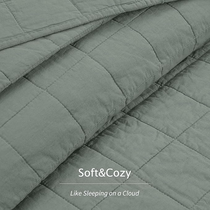 100% Cotton Quilt Sets Queen Size- Soft Lightweight Quilt Bedding Set for Bedroom Decor- Bedspread in Geometric Pattern with 2 Pillow Shams for All Season, 90x98 inches