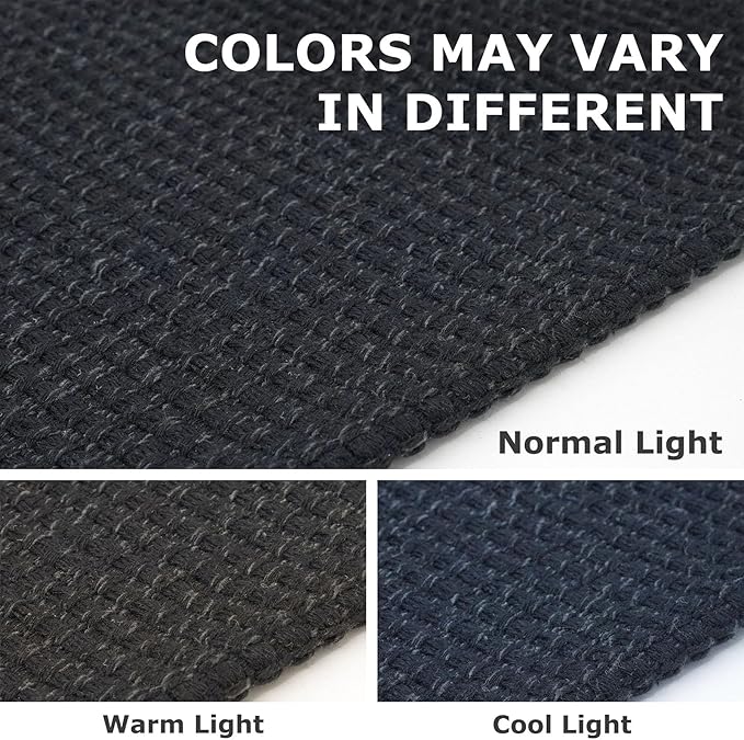 IOHOUZE Washable Area Rug 6x9 Non Slip Rubber Backed Rugs for Living Room, Dining Room Rugs Bedroom Rug, Woven Indoor Floor Carpet for Living Room Nursery Office, Black/Grey