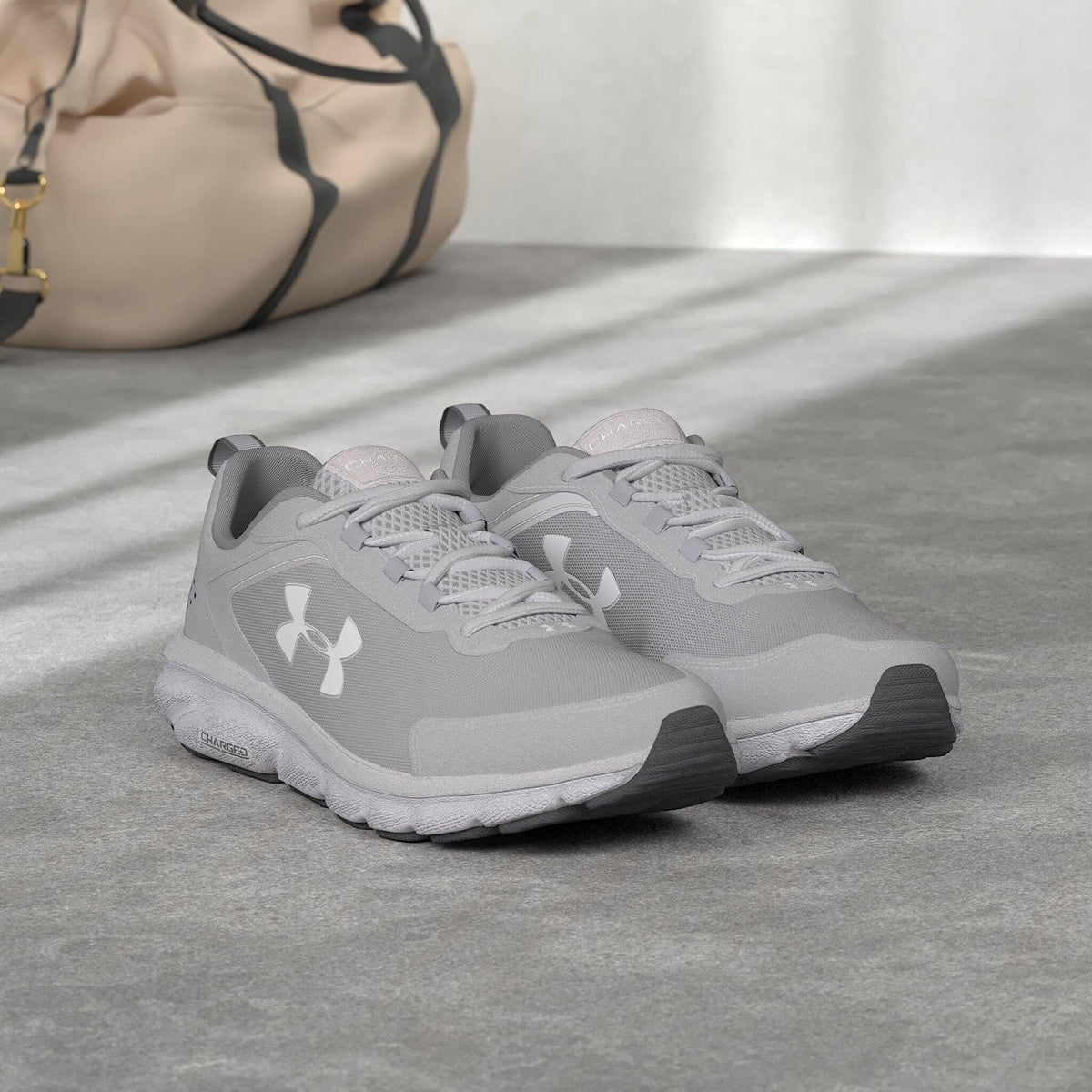 Under Armour Men's Charged Assert 9, Mod Gray (101)/White, 9 X-Wide US