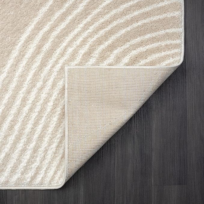 Abani Nuevo Collection Area Rug - Transitional Beige/Cream Design -4'x6' - Easy to Clean - Durable for Kids and Pets - Non-Shedding - Medium Pile - Soft Feel - for Living Room, Bedroom & Office