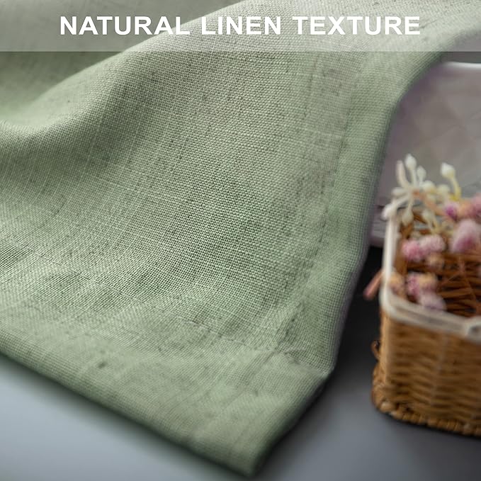 Christmas Sage Green Curtains 108 Inches Long for Living Room 2 Panels Set Back Tab Loop Pocket Linen Drapse Earth Soft Cotton Textured Light Green Sheer Curtains for Large Windows Vertical 9 FT Tall