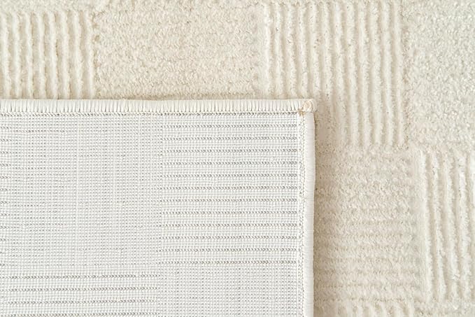 Revival Rugs Willow 8'x10' Washable Area Rug for Living Room Bedroom - 100% Recycled Oeko-TEX Certified, Medium Pile, Beige, Cream