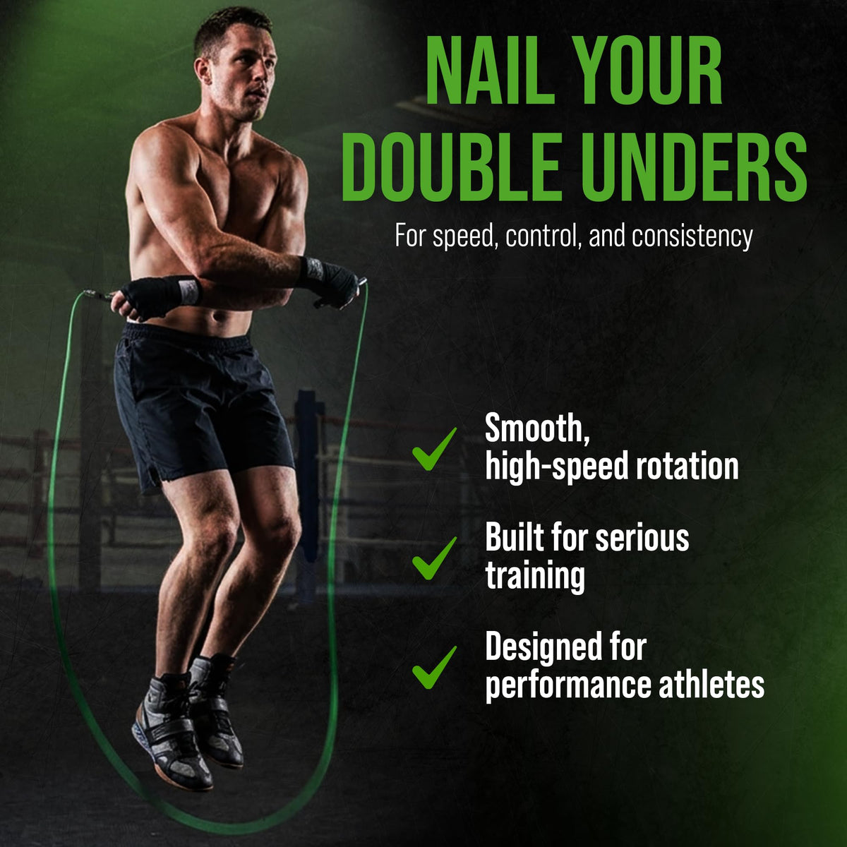 Bear KompleX - Speed Jump Rope - Adjustable Cross Training Boxing Fitness, Tangle-Free Skipping Rope Steel Cable 360° Swivel Bearings, Lightweight Aluminum Handles - Professional Size, Black Ice Color