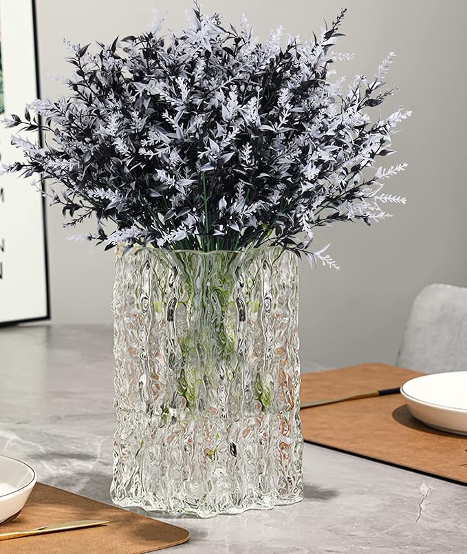 RECUTMS Artificial Plants Outdoor Artificial Outdoor Flowers UV Flowers Outdoor Artificial Greenery for Flower Arrangements Indoor Outside Hanging Plants Garden Porch Window Home Farmhouse Décor(B+W)